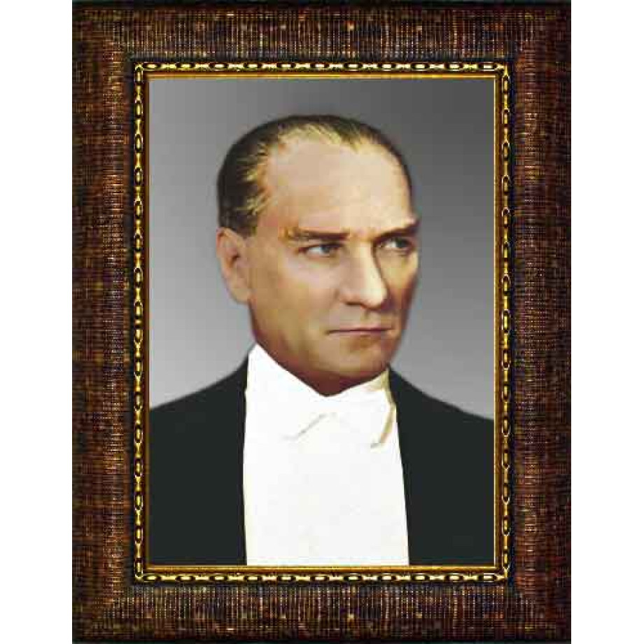Atatürk Tablosu Çerçeveli - Papyonlu ATACRAP04D