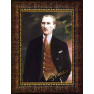 Ata Resim Kahverengi Yelekli Atatürk Resmi Renkli Atatürk Portresi Çerçeveli Atacrap48d