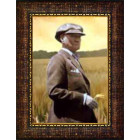 Ata Resim Tarlada Buğday Başakları Arasında Çiftçi Atatürk Resmi Renkli Atatürk Portresi Çerçeveli Atacrap65d