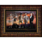 Yanyana Beş Atatürk Portresi Çerçeveli Tablo - Ayakta Boydan Yatay Model ATACRAP72Y