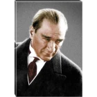 Atatürk Tablosu Kanvas - Gri Fonda Kızgın Bakan Mustafa Kemal Portresi ATATRAP01D2