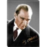 Atatürk Tablosu Kanvas - Gri Fonda Kızgın Bakan Mustafa Kemal Portresi ATATRAP01D2