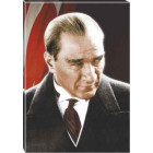 Ata Tablo Kızgın Bakan Atatürk Tablosu Kanvas Renkli Bayraklı Atatürk Portresi Atatrap03d