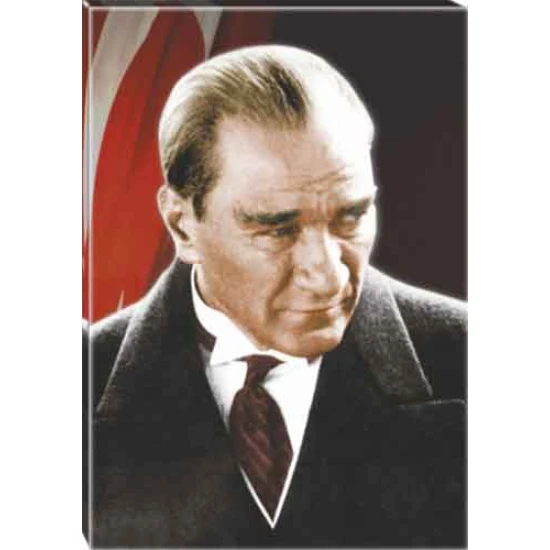 Atatürk Tablosu Kanvas - Bayraklı Kızgın Bakan Portresi ATATRAP01D3 Atatürk Tablosu Kanvas - Bayraklı Kızgın Bakan Portresi ATATRAP01D3