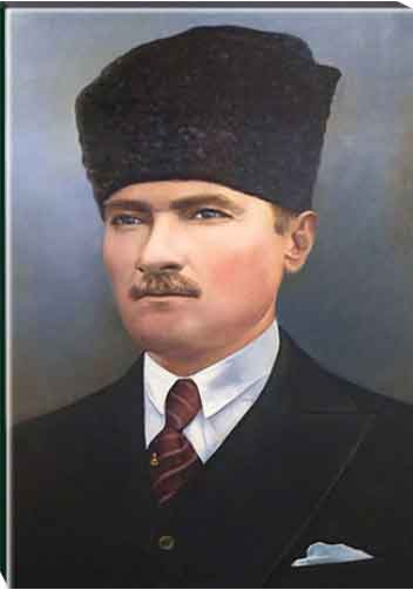 Atatürk Tablosu Kalpaklı Kanvas - Ressam Çizimi ATATRAP09D