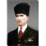 Atatürk Tablosu Kalpaklı Kanvas - Gri Fonda Portre ATATRAP09D1