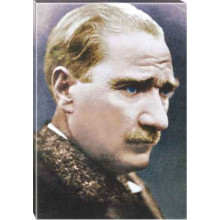 Ata Tablo Sarışın Atatürk Tablosu Kanvas Renkli Yandan Atatürk Profil Portresi Atatrap11d