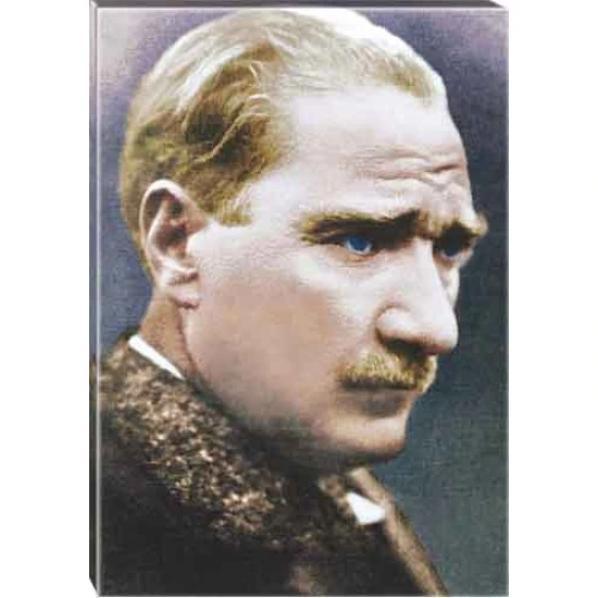 Atatürk Tablosu Kanvas - Sarışın Yandan Profil Portresi ATATRAP11D