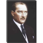 Atatürk Tablosu Kanvas - Siyah Fonda Yandan Profil Portresi ATATRAP13D