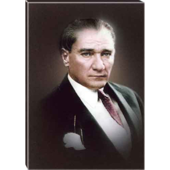 Ata Tablo Siyah Fonda Atatürk Tablosu Kanvas Renkli Atatürk Portresi Atatrap14d
