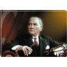 Ata Tablo Yana Bakan Atatürk Tablosu Renkli Bayraklı Atatürk Portresi Kanvas Atatrap24y