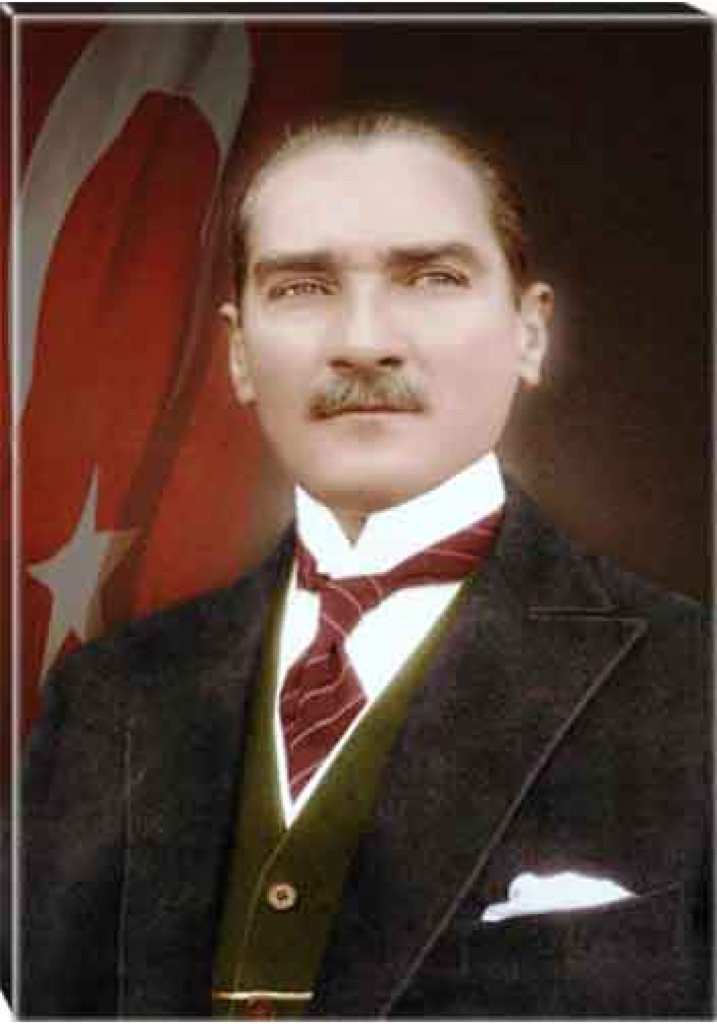 Atatürk Tablosu Kanvas - Filinta Bayraklı Tasarım ATATRAP25D