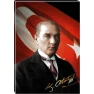 Atatürk Tablosu Kanvas - Jön Bayraklı Tasarım ATATRAP27D