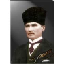 Atatürk Tablosu Kalpaklı Kanvas - Yeşil Ceketli Portre ATATRAP31D
