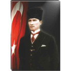 Ata Tablo Kalpaklı Atatürk Tablosu Renkli Bayraklı Atatürk Portresi Kanvas Atatrap33d