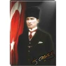 Atatürk Tablosu Kalpaklı Kanvas - Bayraklı Tasarım ATATRAP33D