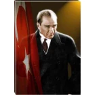 Atatürk Tablosu Kanvas - Bayraklı Tasarım ATATRAP41D