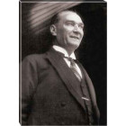 Ata Tablo Gülen Atatürk Tablosu Siyah-Beyaz Atatürk Portresi Kanvas Atatrap45d