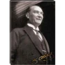Atatürk Tablosu Kanvas - Gülen Siyah/Beyaz Tasarım ATATRAP45D