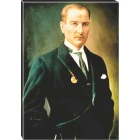 Atatürk Tablosu Kanvas - Madalyalı Yeşil Ceketli Portre ATATRAP47D