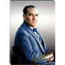 Ata Tablo Mavi Ceketli Papyonlu Atatürk Tablosu Kanvas Renkli Atatürk Portresi Atatrap51d
