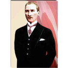 Ata Tablo Bayraklı Atatürk Tablosu Kanvas Renkli Atatürk Portresi Atatrap56d