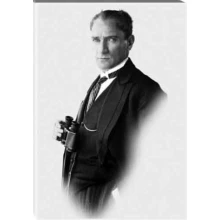 Atatürk Tablosu Kanvas - Dürbünlü Siyah/Beyaz Dekupe Tasarım ATATRAP58D Atatürk Tablosu Kanvas - Dürbünlü Siyah/Beyaz Dekupe Tasarım ATATRAP58D