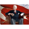 Ata Tablo Bayraklı Atatürk Tablosu Renkli Atatürk Portresi Kanvas Atatrap63y