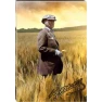 Atatürk Tablosu Kanvas - Buğday Başakları Arasında Tarlada Çiftçi ATATRAP65D