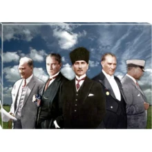 Atatürk Tablosu Kanvas - 5 Figürlü Ayakta Yatay ATATRAP71Y Atatürk Tablosu Kanvas - 5 Figürlü Ayakta Yatay ATATRAP71Y