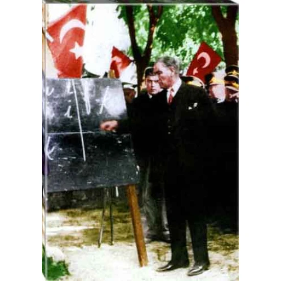 Atatürk Tablosu Kanvas - Ayakta Boydan Alfabe Öğreten Başöğretmen ATATRAP73D Atatürk Tablosu Kanvas - Ayakta Boydan Alfabe Öğreten Başöğretmen ATATRAP73D