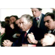 Ata Tablo Üniversitede Ders Dinleyen Eğitimci Atatürk Tablosu Kanvas Renkli Atatürk Portresi Atatrap74y