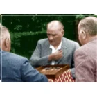 Atatürk Tablosu Kanvas - Tavla Oynayan Yatay ATATRAP76Y