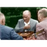 Atatürk Tablosu Kanvas - Tavla Oynayan Yatay ATATRAP76Y