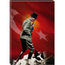 Ata Tablo Kocatepe Sırtlarında Gezinirken Düşünen Atatürk Tablosu Renkli Bayraklı Boydan Atatürk Portresi Kanvas Atatrap85d