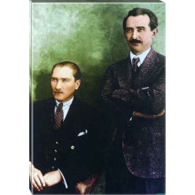Ata Tablo İsmet İnönü ve Atatürk Tablosu Kanvas Renkli Atatürk Portresi Atatrap97d