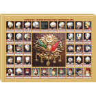 Osmanlı Padişahları Resimleri Sırasıyla Altın Renk Zeminde Kanvas Tablo - Anitr05opy