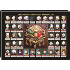 Osmanlı Padişahları Resimleri Sırasıyla Siyah Renk Zeminde Kanvas Tablo - Anitr05opz