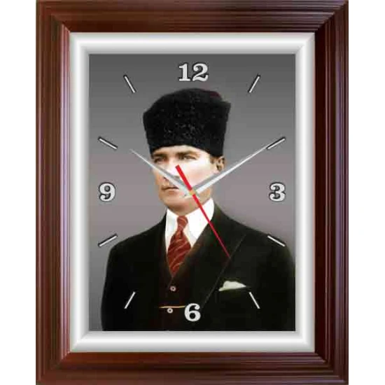 Atatürk Duvar Saati Dikdörtgen 37x46 cm - Kalpaklı ATADSDAP10D Atatürk Duvar Saati Dikdörtgen 37x46 cm - Kalpaklı ATADSDAP10D
