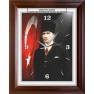 Atatürk Duvar Saati Dikdörtgen 37x46 cm - Kalpaklı Bayraklı ATADSDAP33D