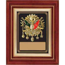 3D Figür Osmanlı Arması Duvar Panosu Altın Renkli 32x36cm - Firma ve İsim Alanlı ANIDPFOA32A