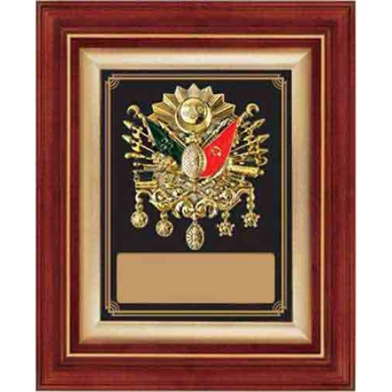 3D Figür Osmanlı Arması Duvar Panosu Altın Renkli 32x36cm - Firma ve İsim Alanlı ANIDPFOA32A