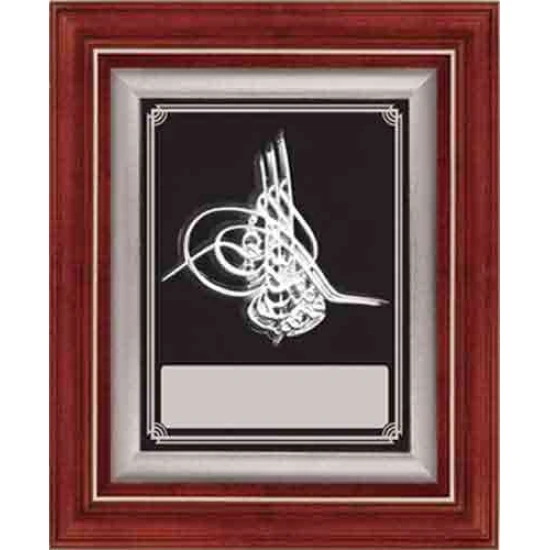 3D Figür Osmanlı Tuğrası Duvar Panosu Gümüş Renkli 32x36cm - Firma ve İsim Alanlı ANIDPFOT32G