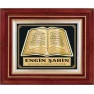 Yaprak Kabartmalı Duvar Panosu Altın Renkli - Ayet-ül Kürsi ve Bereket Duası Yazılı 37x46cm - Firma ve İsim Alanlı ANIDPYAB37A