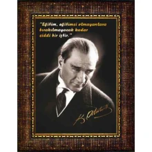 Atatürk Tablosu Çerçeveli - Eğitimci İle İlgili Sözü Yazılı ATSCR01DEC