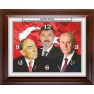 Devlet Bahçeli, Alparslan Türkeş ve Sen Yan Yana Montajlı Kişiye Özel Resimli Duvar Saati Dikdörtgen 46x37cm MHPDSD08BTM
