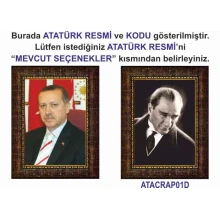 Atatürk Tablosu Çerçeveli - Erdoğan ve Atatürk Makam Odası İkili Set AKPCR22R2D