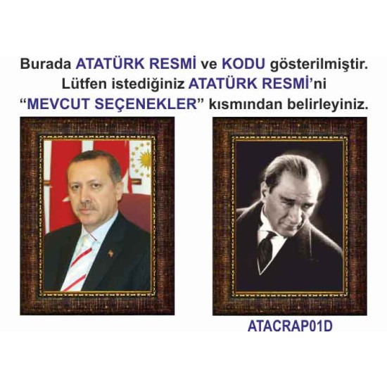 Akp Resim Cumhurbaşkanı Erdoğan ve Atatürk Resmi Çerçeveli İkili Set Akpcr22r2d