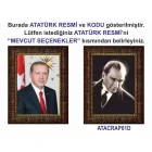 Atatürk Tablosu Çerçeveli - Erdoğan ve Atatürk Makam Odası İkili Set AKPCR23R2D