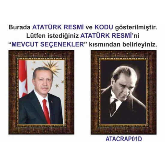 Atatürk Tablosu Çerçeveli - Erdoğan ve Atatürk Makam Odası İkili Set AKPCR23R2D